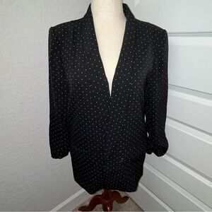 Tommy Hilfiger Polka Dot Print Open Front 3/4 Length Sleeve Blazer Jacket